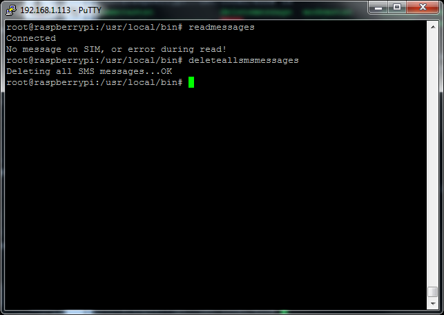 MyPi Industrial Raspberry Pi Command Line SMS Control Example Step 5