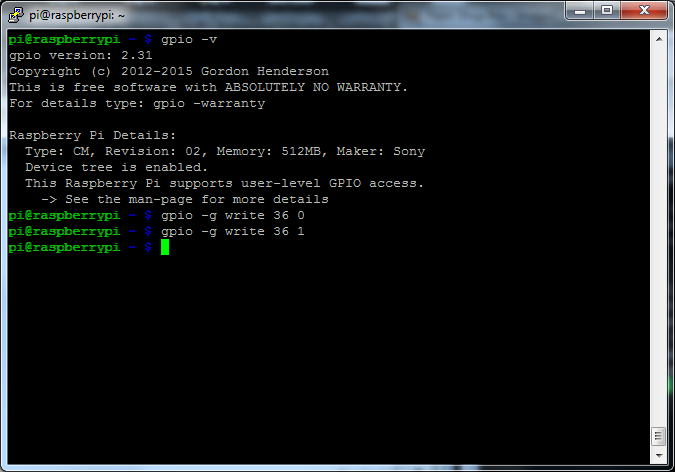 MyPi Industrial Raspberry Pi Command Line GPIO Example Step 1