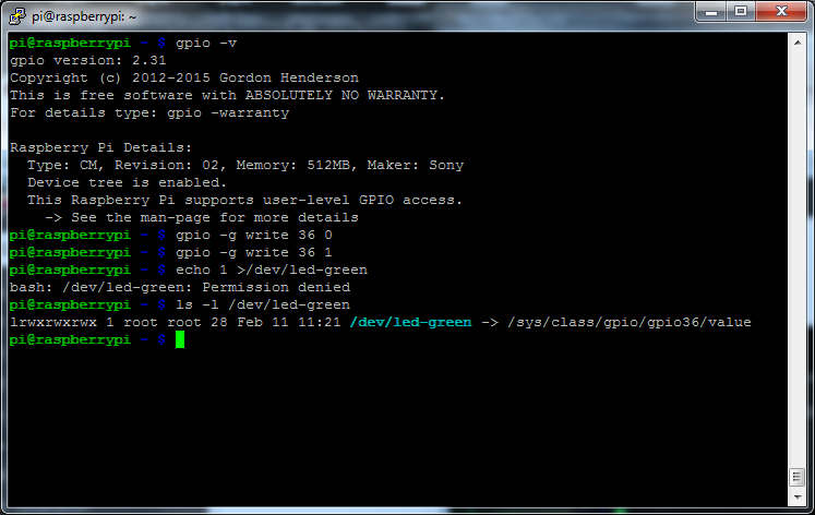 MyPi Industrial Raspberry Pi Command Line GPIO Example Step 2