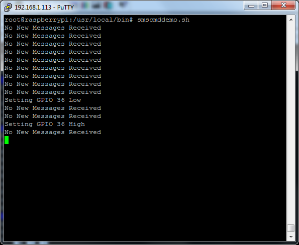MyPi Industrial Raspberry Pi Command Line SMS Control Example Step 7