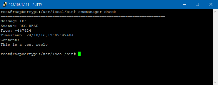 Check SMS message on a Raspberry Pi mPCIE Modem 2