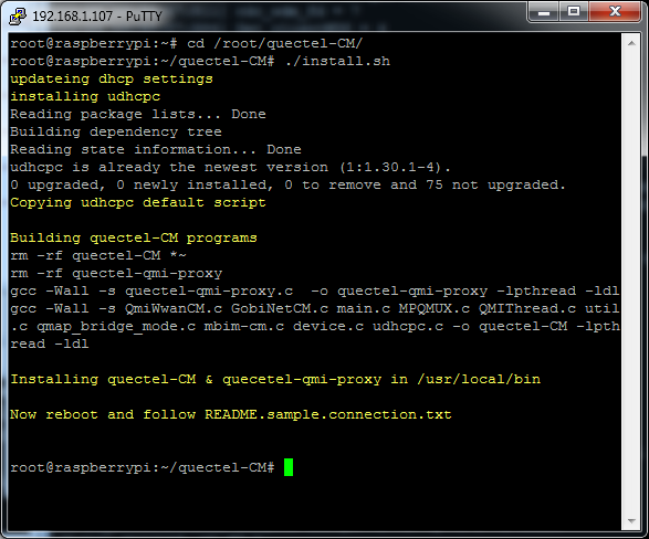 quectel-cm lte qmi ec25 ec21 modem connection installation